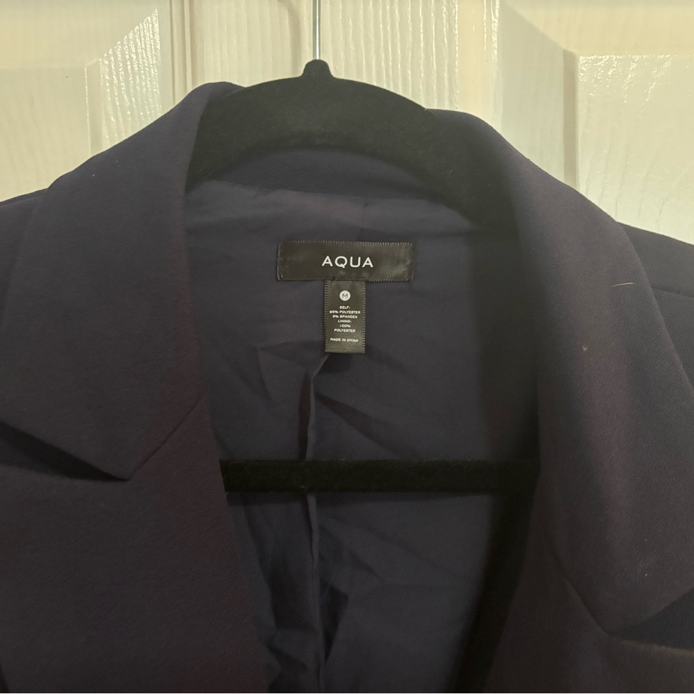 Aqua Women's Navy Blazer with Gold Button - Picture 2 of 5